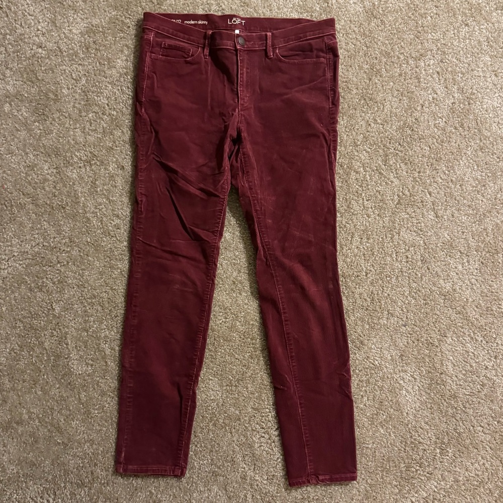 Red Ann Taylor Loft Corduroy Jeans